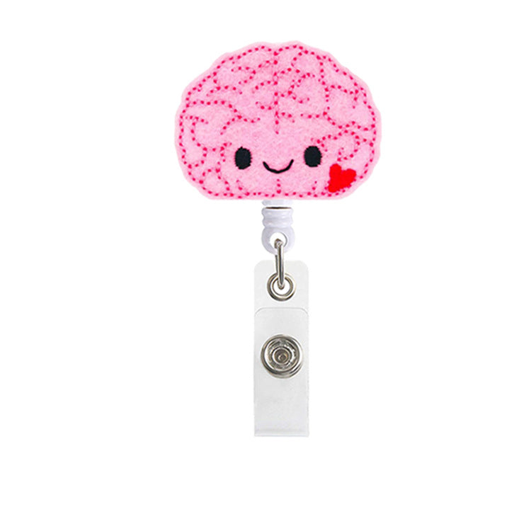 Wholesale ABS Nurse Felt Easy Pull Button Keychain
